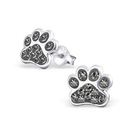 Kolczyki łapki z kryształkami