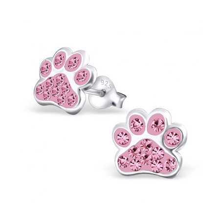 Kolczyki łapki z kryształkami