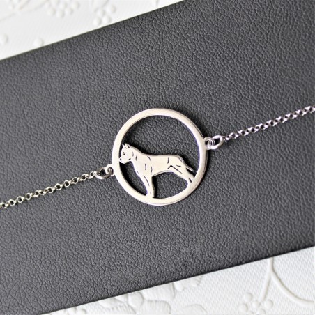 Bransoletka Amstaff w okręgu, łańcuszek