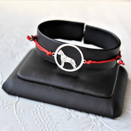 Bransoletka Amstaff w okręgu, sznurkowa