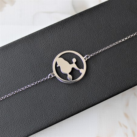 Bransoletka Pudel Lion Clip w okręgu, łańcuszek