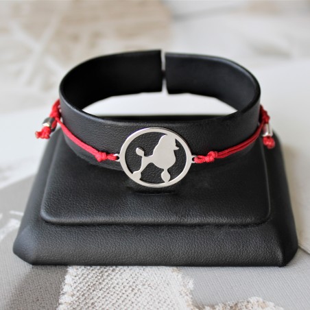 Bransoletka Pudel Lion Clip w okręgu, sznurkowa