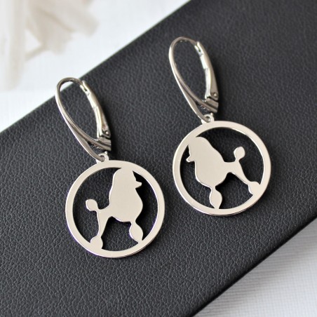 Kolczyki Pudel Lion Clip w okręgu