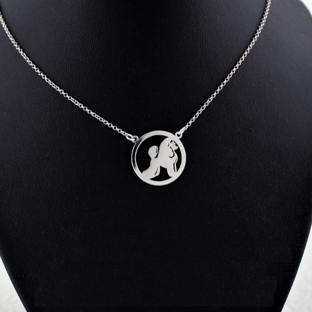 Naszyjnik Pudel Puppy Clip w okręgu