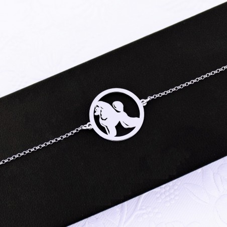 Bransoletka Pudel Puppy Clip w okręgu, łańcuszek