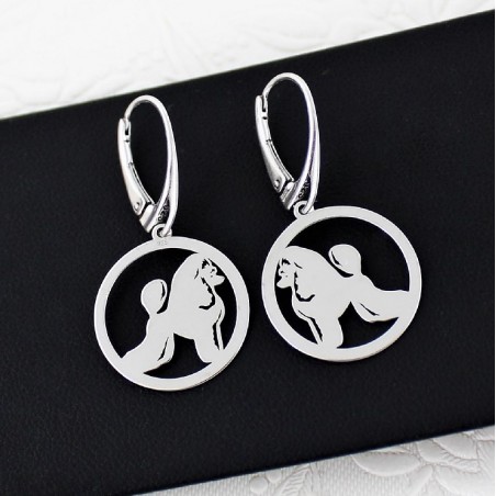 Kolczyki Pudel Puppy Clip w okręgu