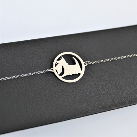 Bransoletka Terier Szkocki w okręgu, łańcuszek