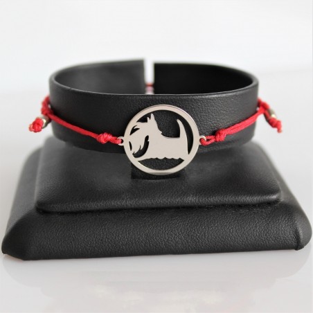 Bransoletka Terier Szkocki w okręgu, sznurkowa