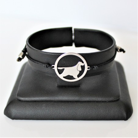 Bransoletka Cocker Spaniel angielski w okręgu, sznurkowa