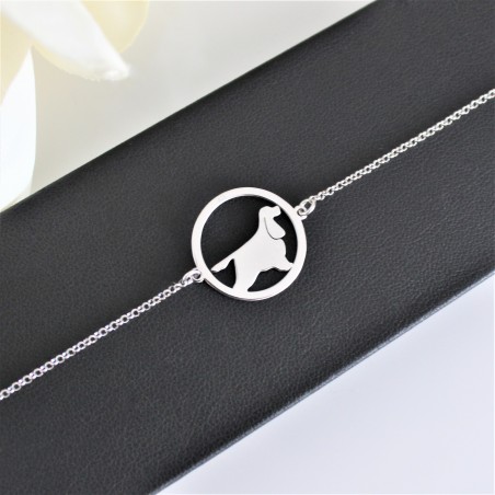 Bransoletka Cocker Spaniel angielski w okręgu, łańcuszek