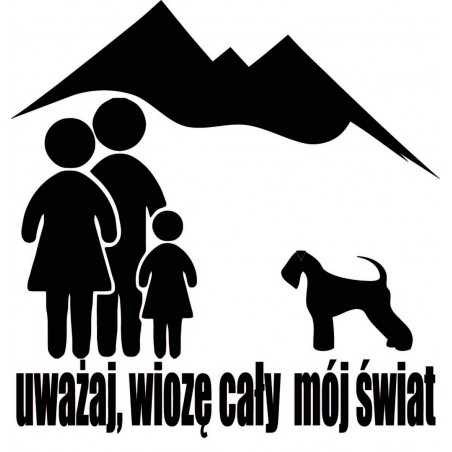 Naklejka rodzina ze Sznaucerem