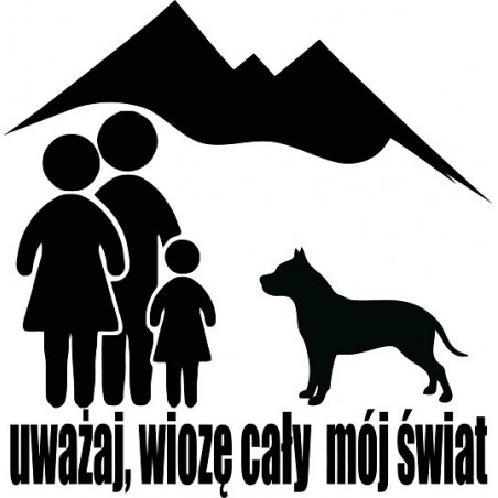 Naklejka rodzina z amstaffem