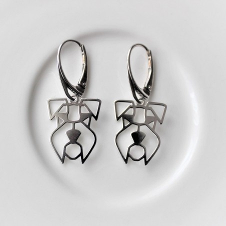 Kolczyki Sznaucer origami