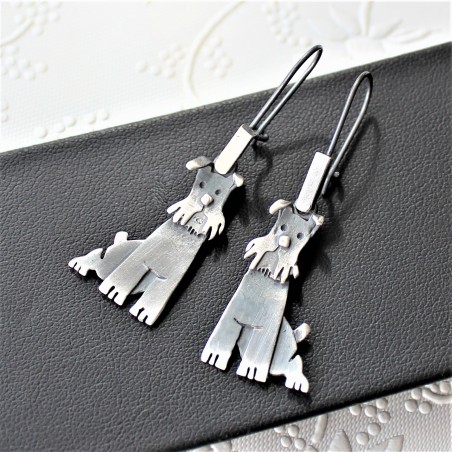 Kolczyki Sznaucer artystycznie