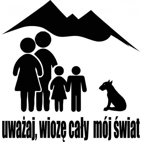 Naklejka rodzina z bulterierem