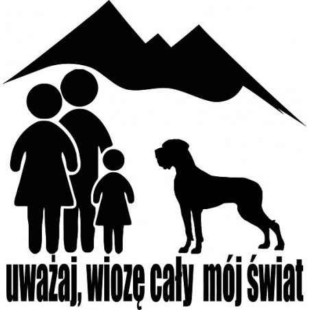 Naklejka rodzina z DOGiem