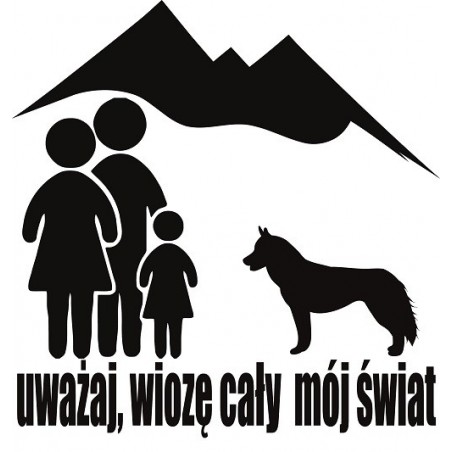 Naklejka rodzina z husky