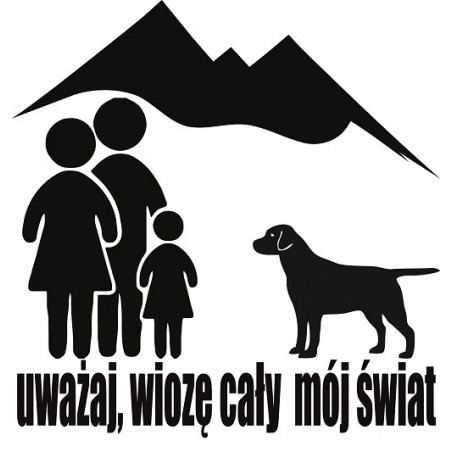 Naklejka rodzina z labradorem