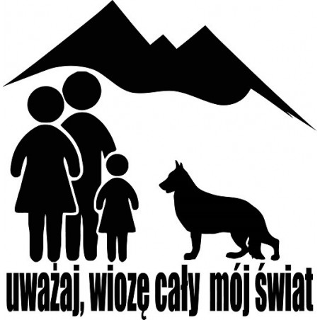 Naklejka rodzina z owczarkiem niemieckim