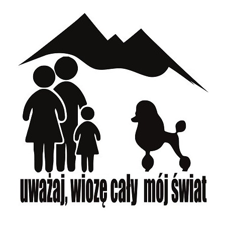 Naklejka rodzina z pudlem