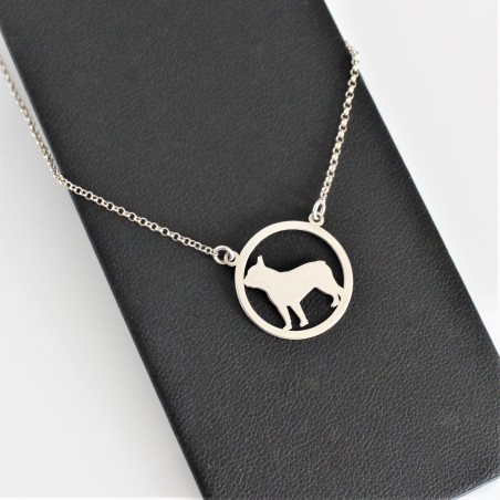 Naszyjnik Buldog francuski w okręgu