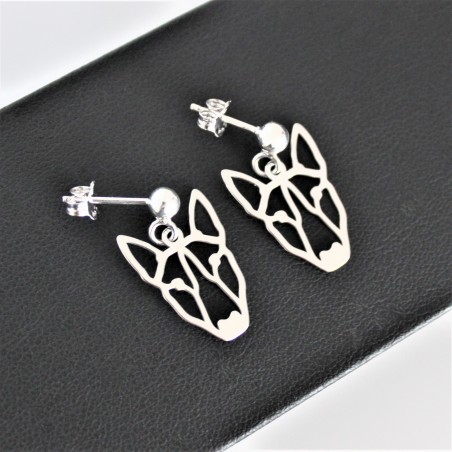 Kolczyki Bulterier origami, sztyft