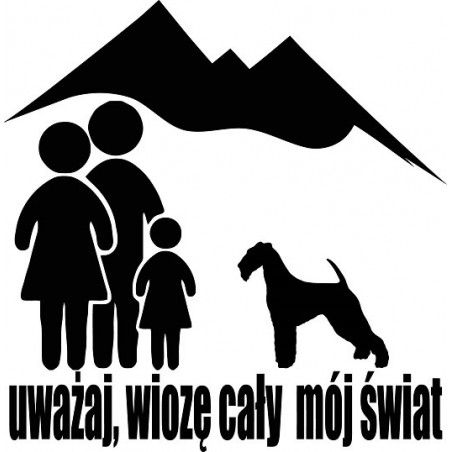 Naklejka rodzina z foksterrierem