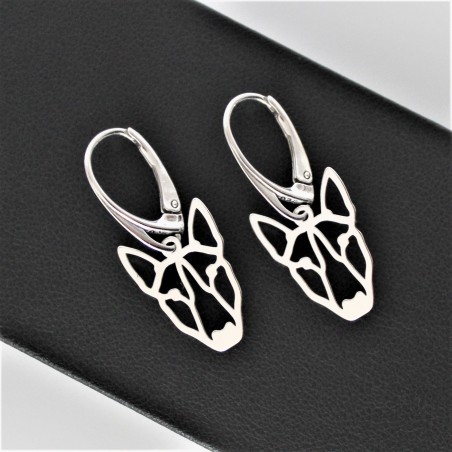 Kolczyki Bulterier origami, bigiel angielski