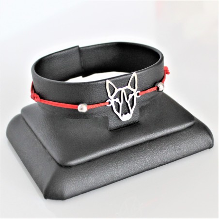 Bransoletka Bulterier origami, sznurkowa