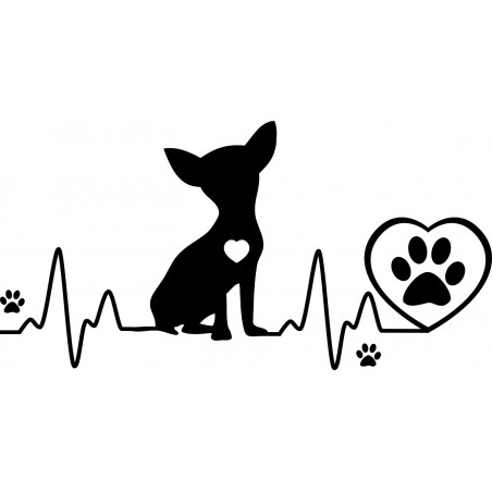 Naklejka Chihuahua kardio