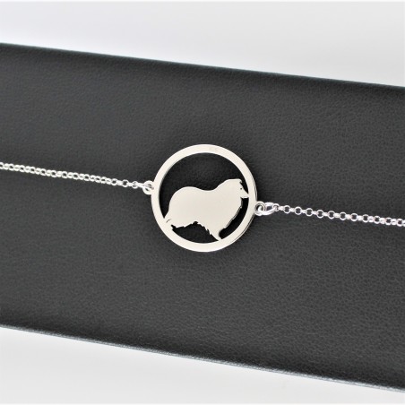 Bransoletka Owczarek szetlandzki w okręgu, łańcuszek