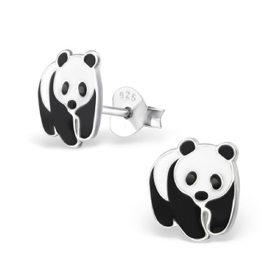 Kolczyki pandy emaliowane