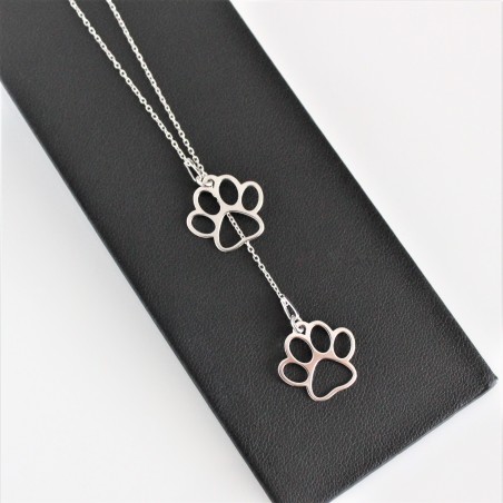 Naszyjnik dwie ażurowe łapki