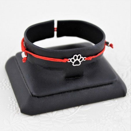 Bransoletka mała ażurowa łapka na sznurku