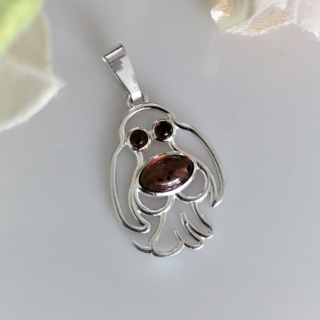 Zawieszka Basset z bursztynem