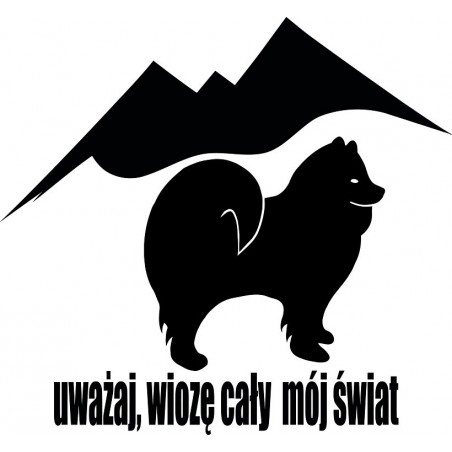 Naklejka Samojed w górach