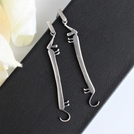 Kolczyki jamnik oksydowany