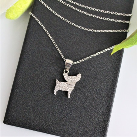 Naszyjnik Chihuahua z cyrkoniami