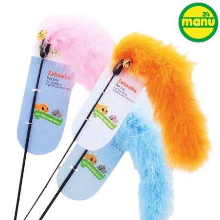 Wędka z puchem dla kota