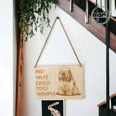 Tabliczka drewniana INO Polski Owczarek Nizinny