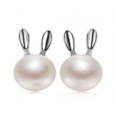 Kolczyki króliczki z perełką