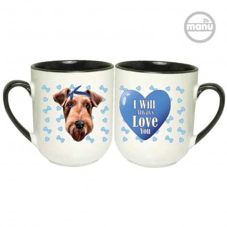 Kubek z psem Airedale Terrier