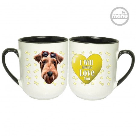 Kubek z psem Airedale Terrier