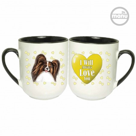 Kubek z psem Papilon