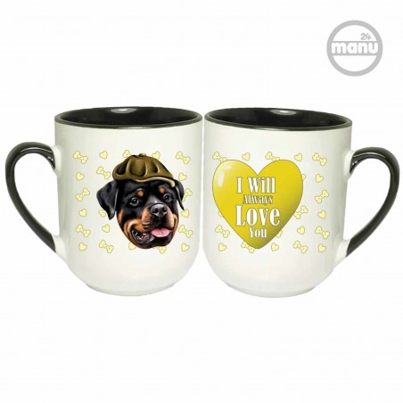 Kubek z psem Rottweiler