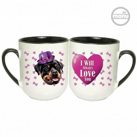 Kubek z psem Rottweiler