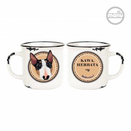 Kubek retro z psem Bulterier tricolor