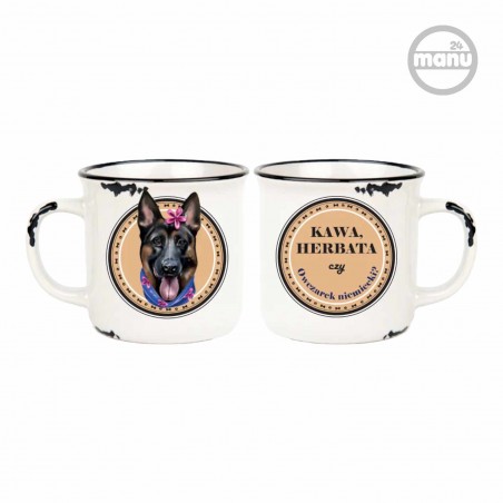 Kubek retro z psem Owczarek Niemiecki