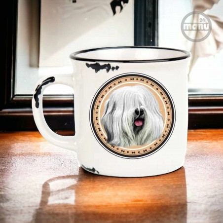 kubek retro z psem owczarek nizinny