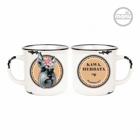 kubek retro z psem sznaucer